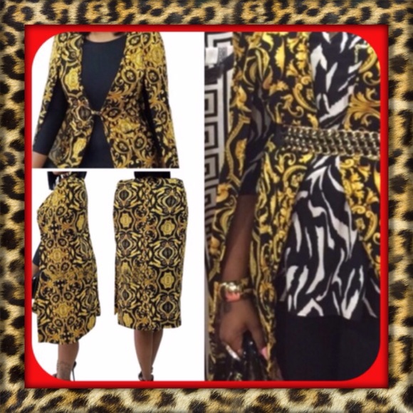 No Brand Jackets & Blazers - 👑✅PRICE FIRM✅ Fabulous Fashion Baroque Print Blazer Cape. Brand new!